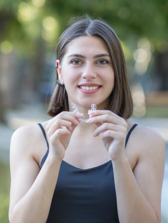 Spark<sup>®</sup> clear aligners straightening teeth with removable transparent trays